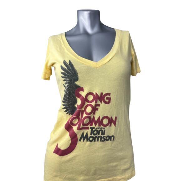 Song Of Solomon T-shirt Toni Morrison Yellow Red V-neck Medium Book Gift Author - Picture 2 of 9